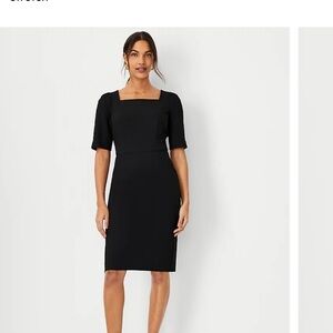Ann Taylor Core Black Suiting Midi Dress
